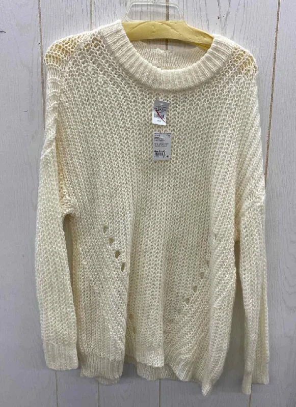 American Eagle Cream Womens Size Small Sweater Soft Cozy Warm