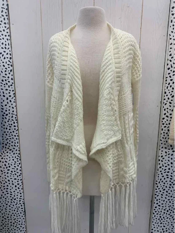 American Eagle Cream Womens Size XS/S Sweater Graphic Sweater Embroidered Appliqued