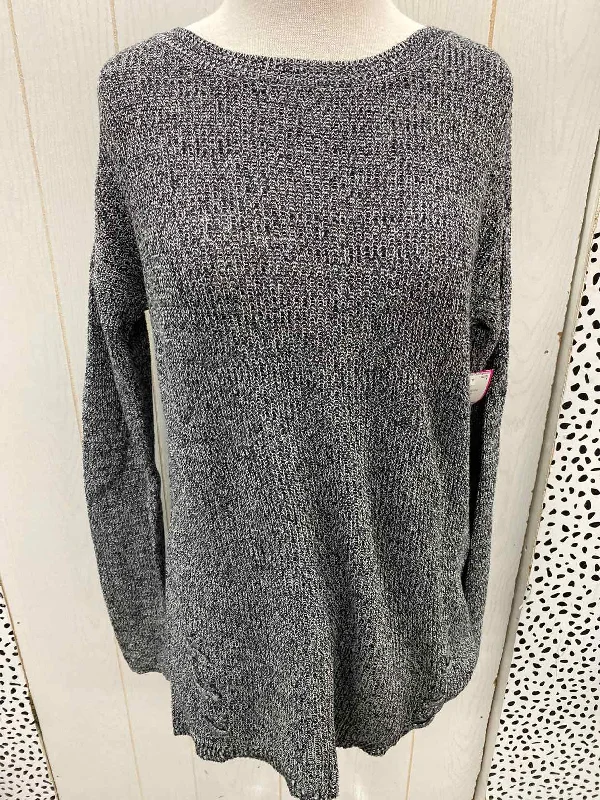 ANA Gray Womens Size M Sweater Terry Blend Velvet Blend Canvas Blend