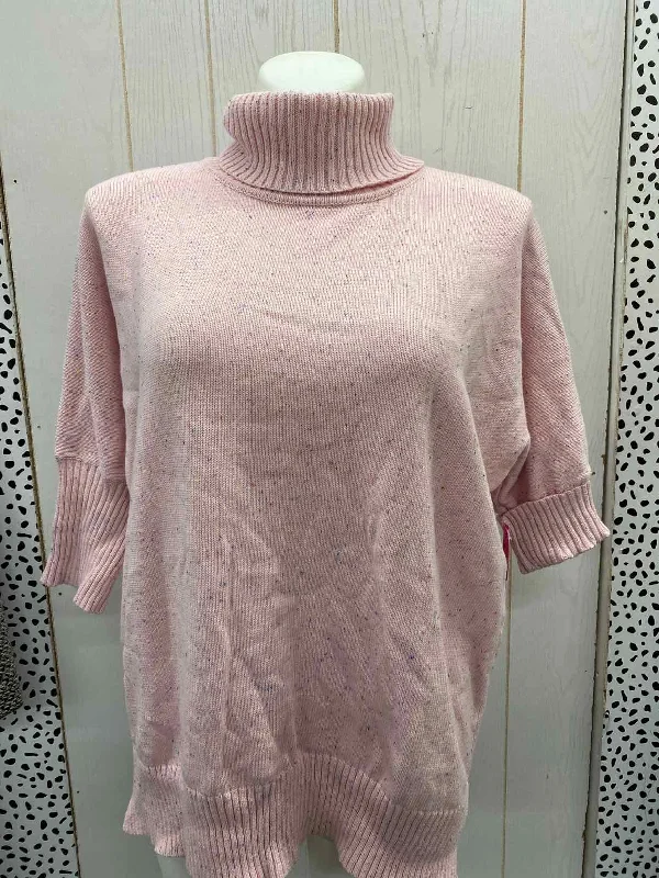 Andree Pink Womens Size L Sweater Knit Fabric Woven Fabric Fleece Fabric