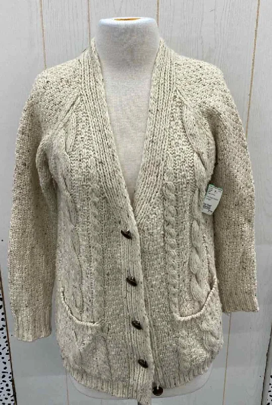 BDG Beige Womens Size Small Sweater Mesh Fabric Canvas Fabric Denim Fabric