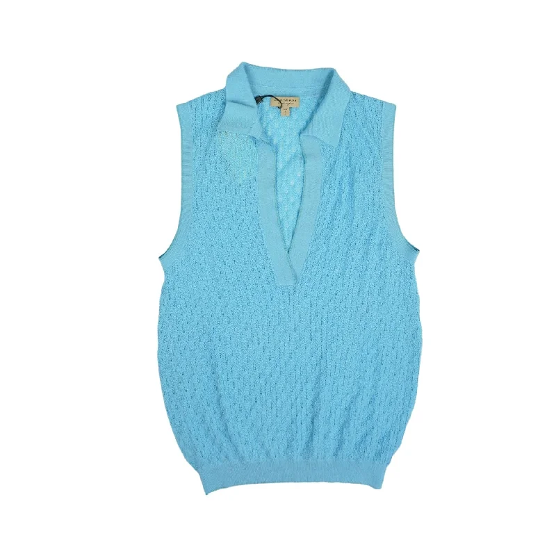 Burberry Sweater Vest - Women's S Notch Collar Peter Pan Collar Cowl Neck