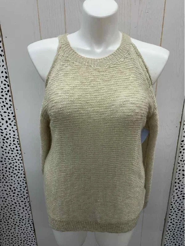 Charlotte Russe Tan Junior Size L Sweater Chenille Fabric Brocade Fabric Lace Fabric
