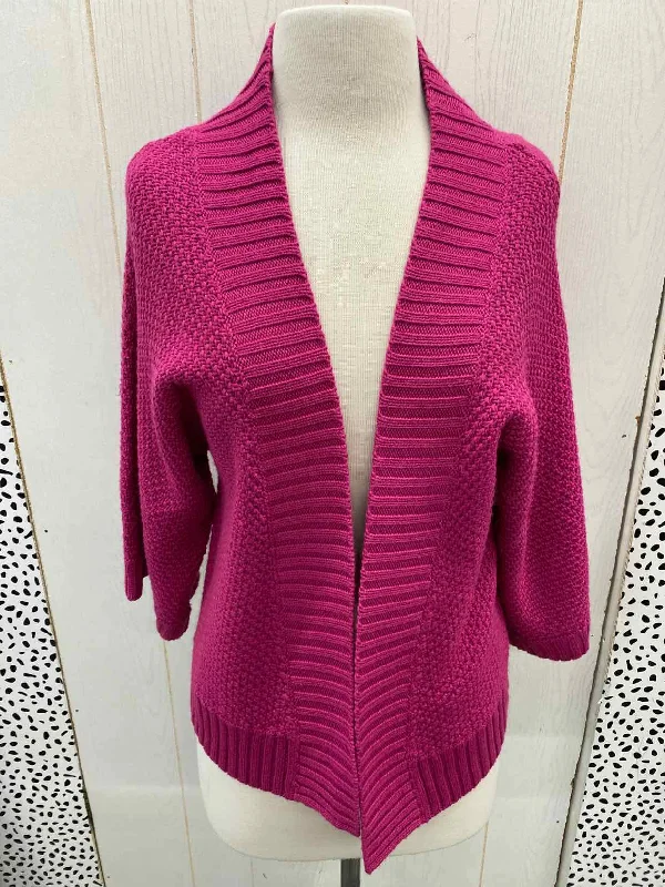 Chico's Pink Womens Size M Sweater Hooded Caped Shawl Collar