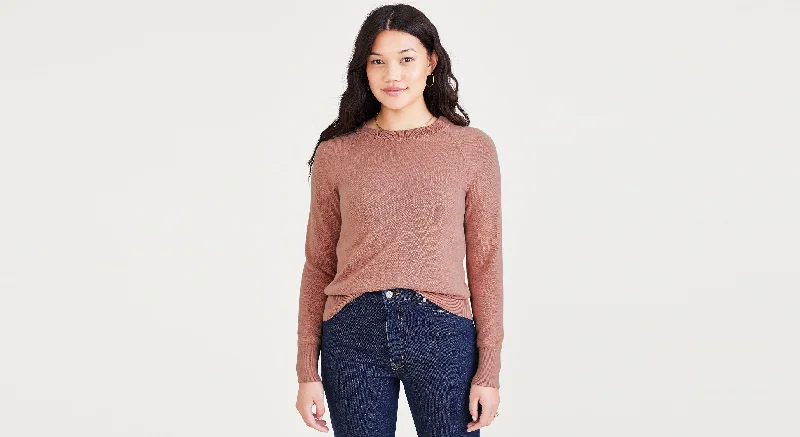 Crewneck Sweater, Classic Fit Elasticated Padded Insulated