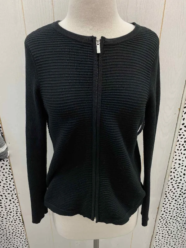 Croft & Barrow Black Womens Size Small Sweater Hooded Sweater Collared Sweater Shawl Collar