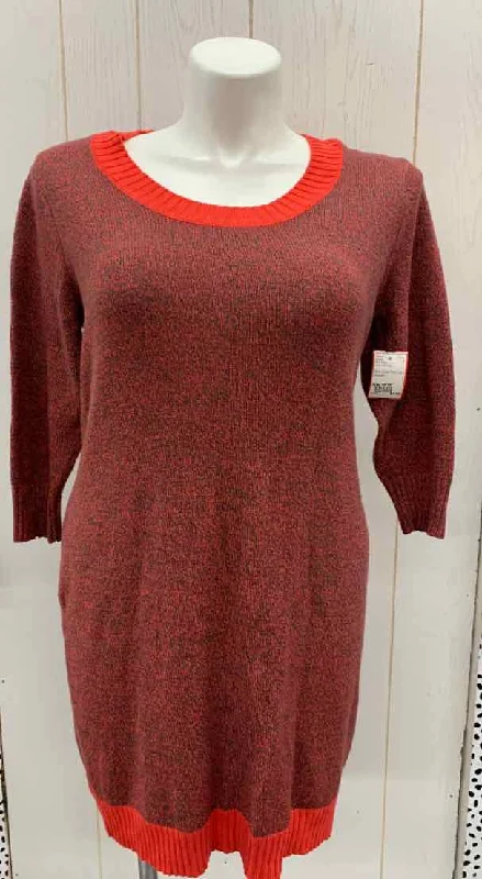 Derek Heart Coral Womens Size 16/18 Sweater Satin Blend Silk Blend Wool Blend