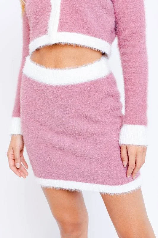Elle Woods Sweater Skirt Glossy Satin Silk