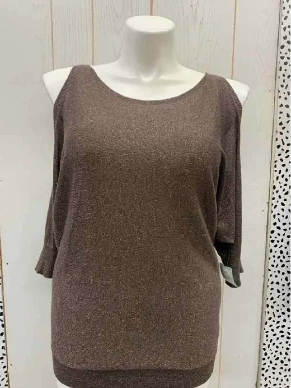 Express Brown Womens Size L Sweater Handmade Hand-knitted Hand-woven