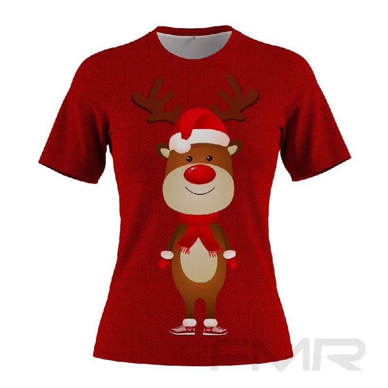 FMR Women's Deer Sweater Performance Short Sleeve Shirt Anti-Pilling Anti-Shrink Durable