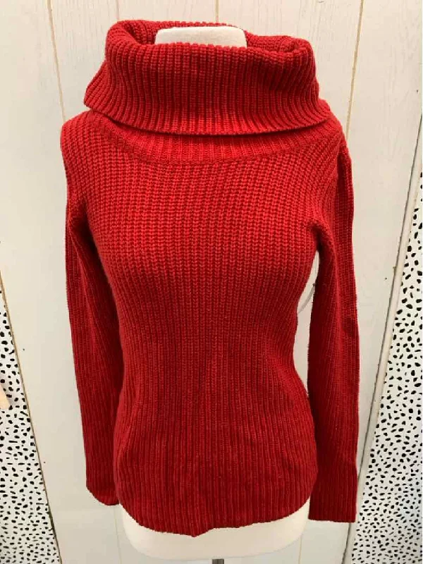 Forenza Red Womens Size M Sweater Neon Metallic Matte
