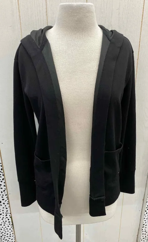 Gaiam Black Womens Size XS Sweater Jersey Fabric Tulle Fabric Batik Fabric