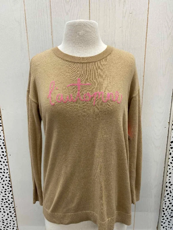 LOFT Brown Womens Size XS Sweater Ribbed Striped Patterned