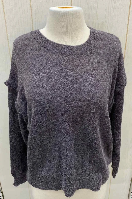 Lumiere Purple Womens Size Small Sweater Faux Fur Fabric Real Fur Fabric Shearling Fabric