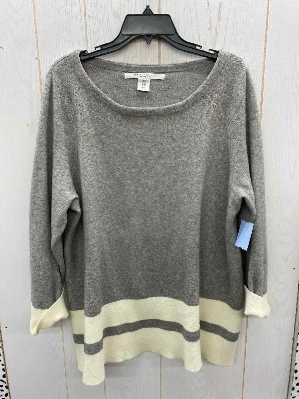 Max Studio Gray Womens Size 1X Sweater Nylon Fabric Polyester Fabric Spandex Fabric