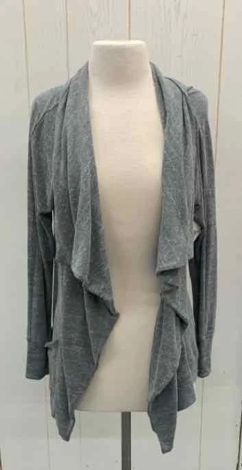 MTA Sport Gray Womens Size Small Sweater Ribbed Striped Patterned