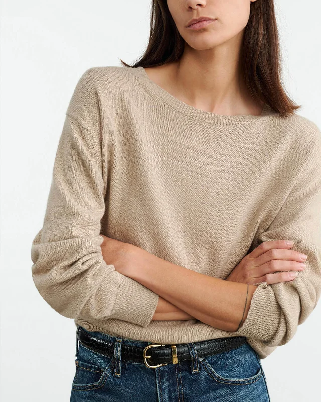 Nili Lotan - Amari Sweater in Beige Melange Print Jacquard Patchwork