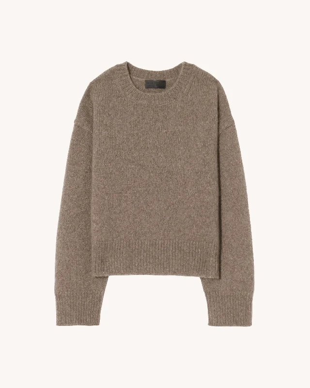 Nili Lotan - Anisa Sweater in Peat Melange Striped Floral Plaid