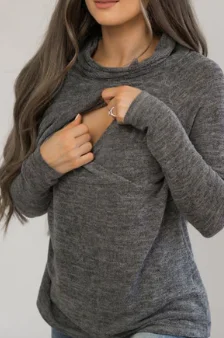 Maternity Sweater for NURSING Moms Slim Fit Regular Fit Oversized