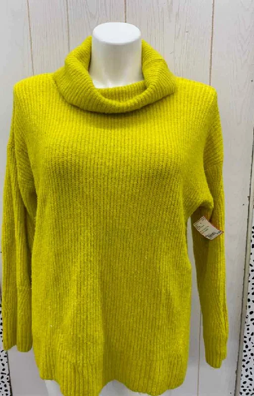 Old Navy Yellow Womens Size L Sweater Cashmere Blend Cotton Blend Poly Blend