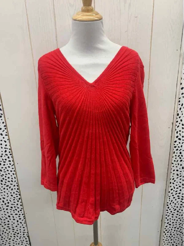 Peter Nygard Red Womens Size M Sweater Lightweight Heavyweight Midweight