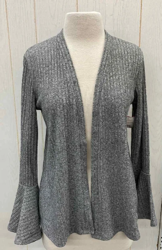 Philosophy Gray Womens Size Small Sweater Embroidered Appliqued Beaded