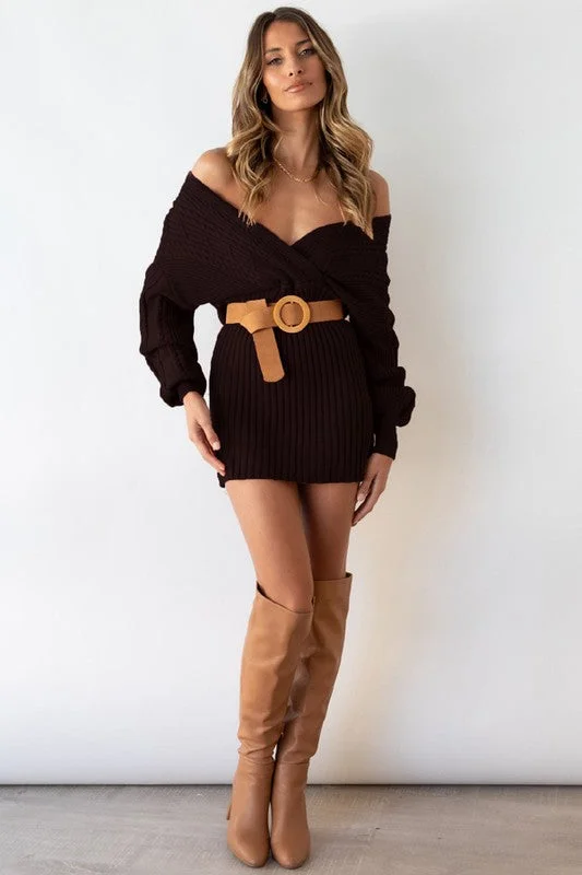 Low Shoulder Winter Sexy Sweater Fitted Loose Oversized