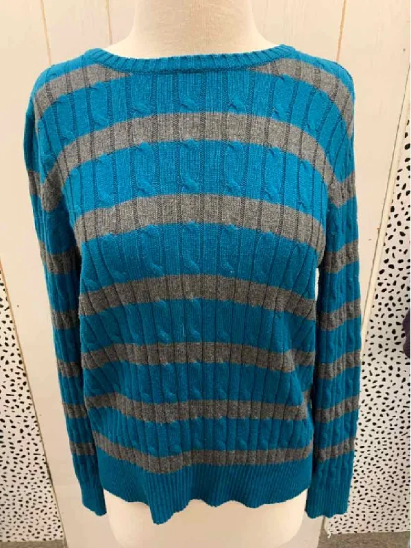 SJB Teal Womens Size M/P Sweater Terry Blend Velvet Blend Canvas Blend