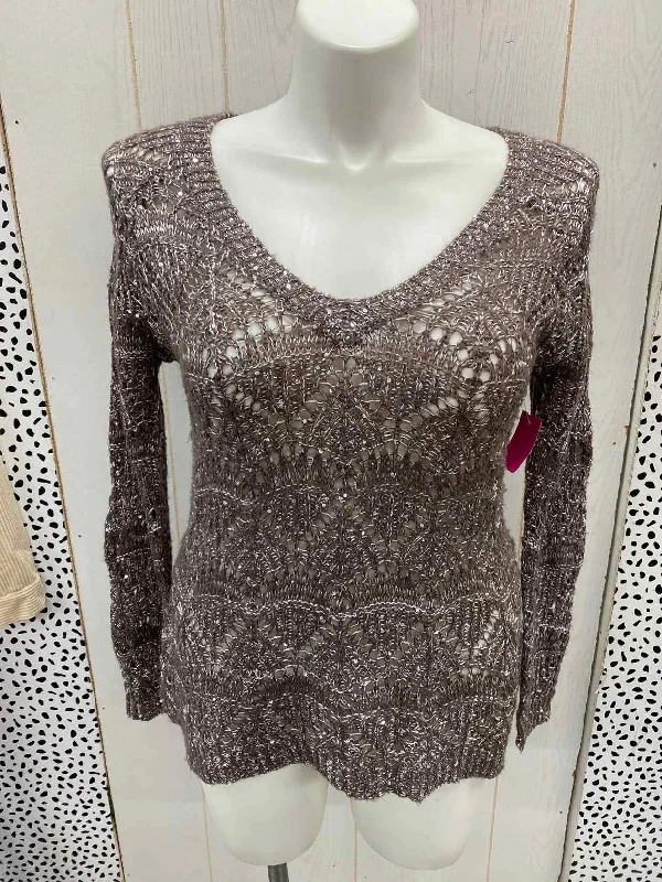 Studio Y Purple Womens Size L Sweater Striped Floral Plaid