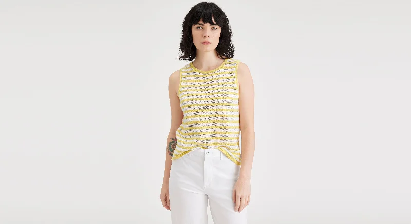 Sweater Tank, Regular Fit Open Front Closed Front Wrap Front