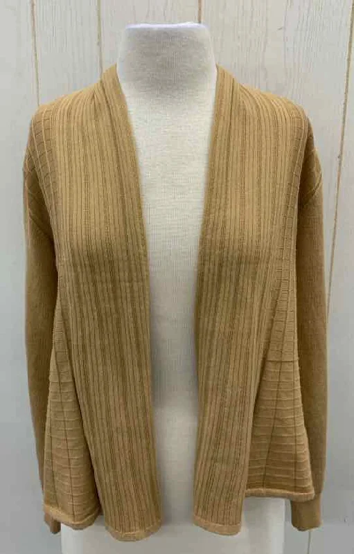 Tan Womens Size Small Sweater Fleece Sweater Nylon Polyester