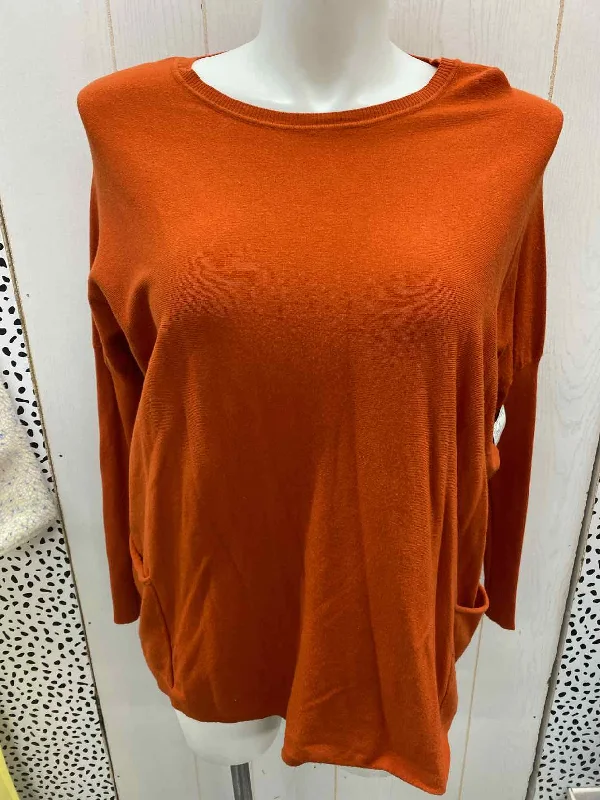 Tea & Rose Orange Womens Size M/L Sweater Long Sweater Short Sweater Cropped Sweater