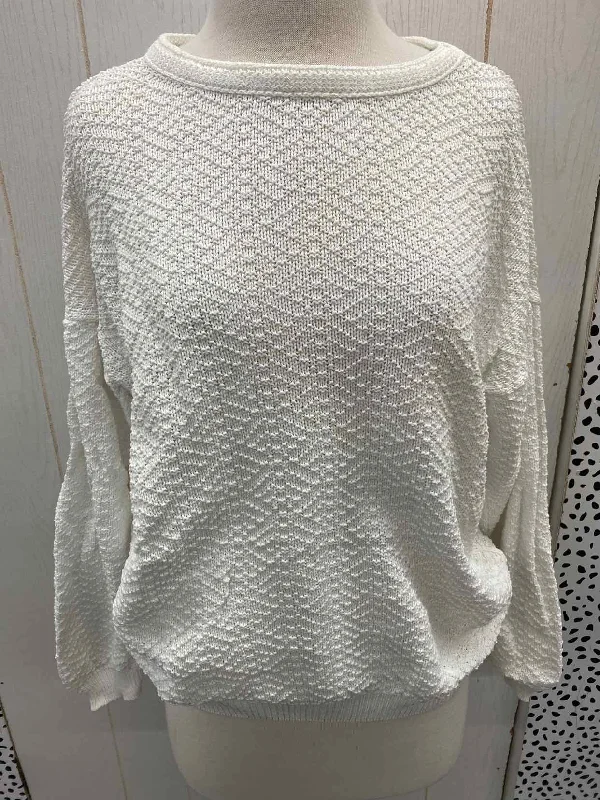White Womens Size S/M Sweater Spandex Blend Rayon Blend Denim Blend