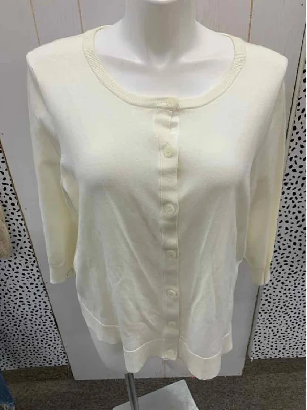 Worthington Cream Womens Size 1X Sweater Machine Wash Dry Clean Hand Wash