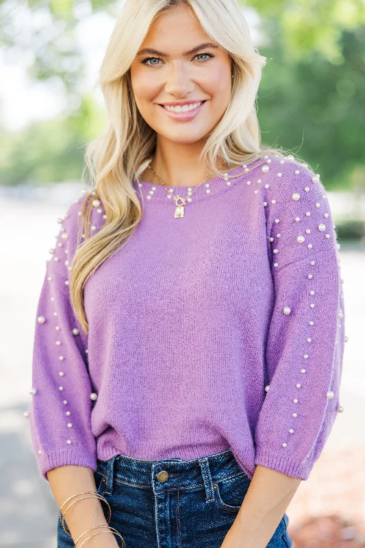 You Deserve It Plum Purple Embellished Sweater Wool Sweater Cotton Sweater Cashmere Sweater