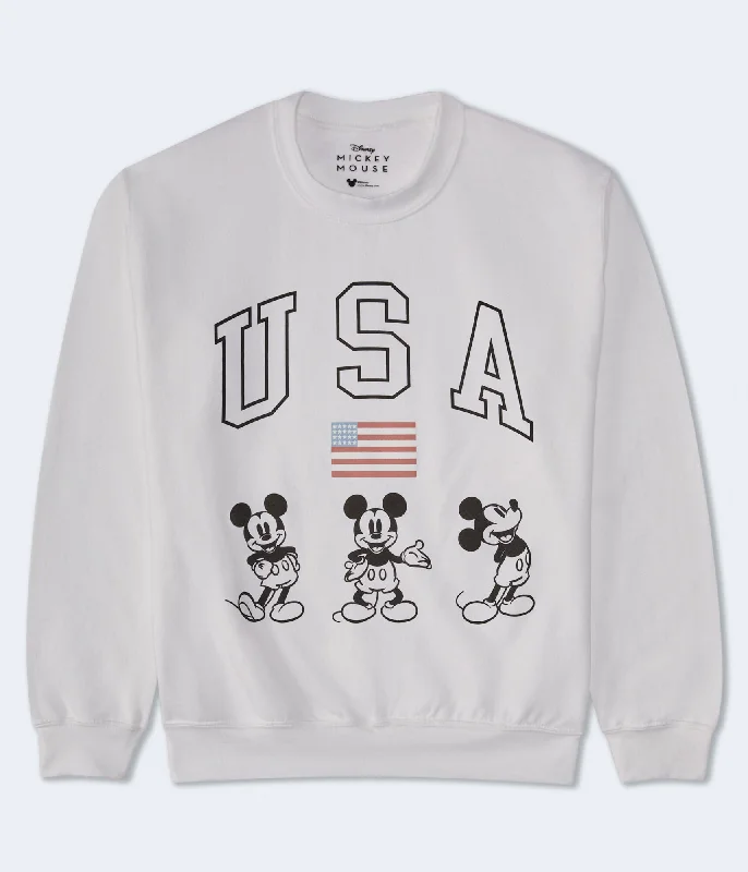 Aeropostale Mickey Mouse Usa Crew Sweatshirt Hoodie with High Neck Warm Protective