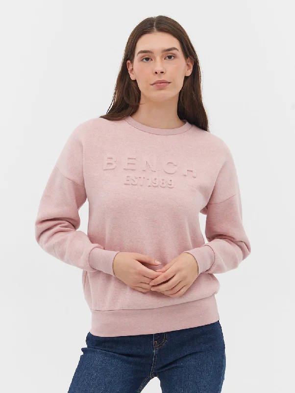 Avyanna Deboss Logo Crew Neck Sweatshirt Hoodie with Turtle Neck Cozy Winter