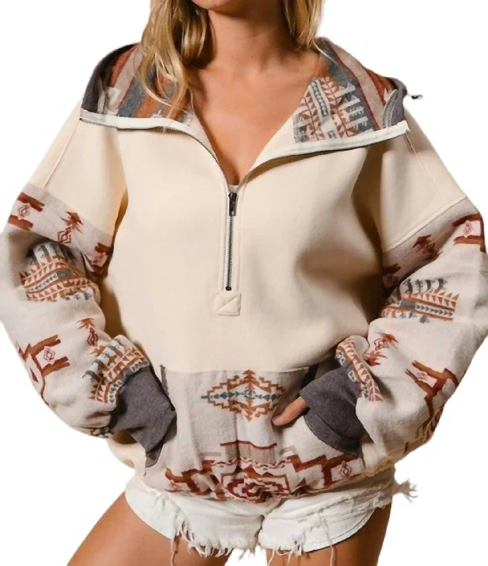 Aztec Mix And Match Hoodie In Oakley Hoodie with Double Zipper Versatile Adjustable