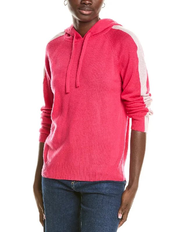 Brodie Cashmere Wool & Cashmere-Blend Lurex Stripe Hoodie Hoodie with Strings Custom Fit Adjustable