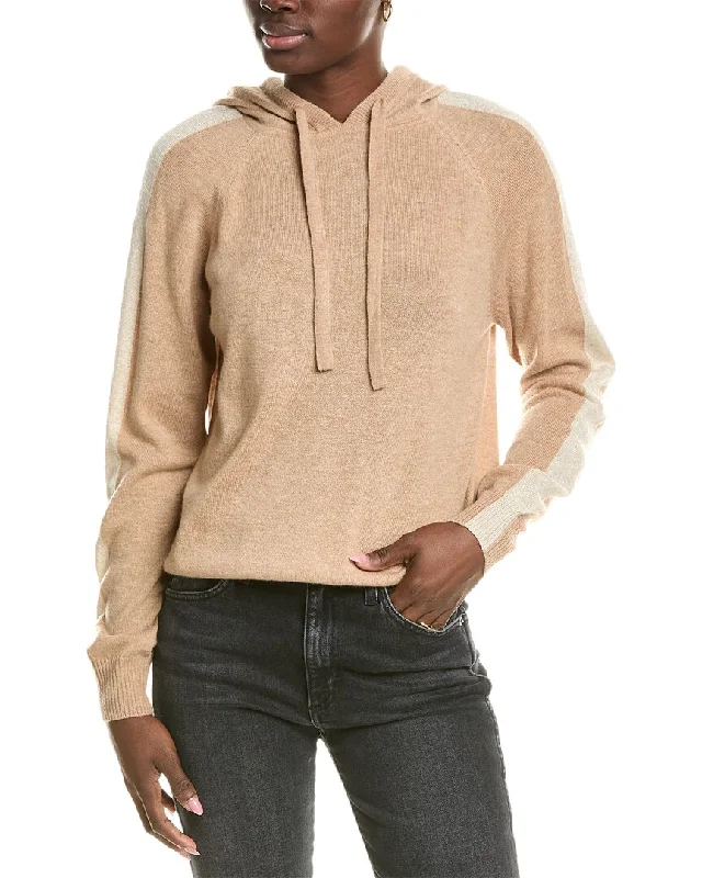 Brodie Cashmere Wool & Cashmere-Blend Lurex Stripe Hoodie Hoodie with Print Artistic Unique