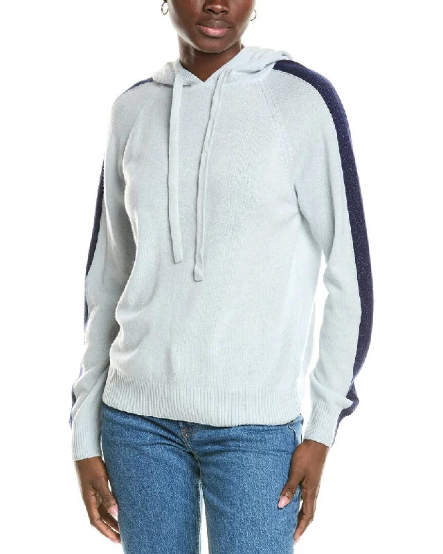 Brodie Cashmere Wool & Cashmere-Blend Lurex Stripe Hoodie Hoodie with Hood Adjustable Protection