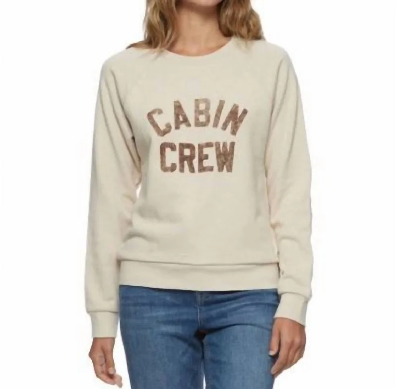 Cabin Crew Sweatshirt In Cream Hoodie Jacket Zipper Layering
