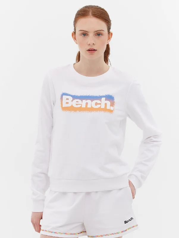 French Terry Graphic Crew Neck Sweatshirt Hoodie with Button Placket Classic Preppy