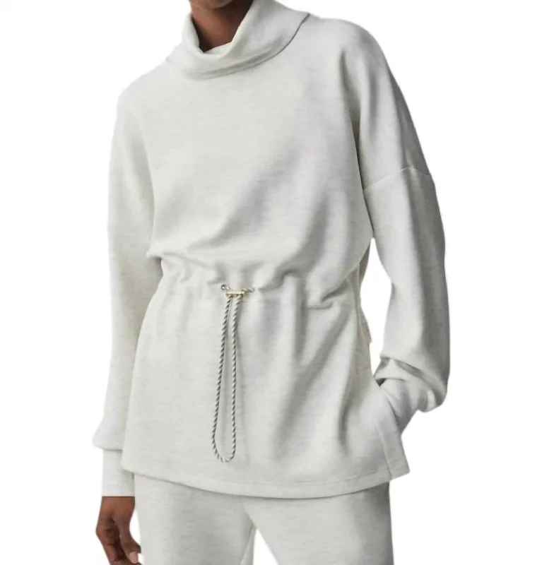 Freya Sweatshirt In Ivory Malt Hoodie with Hem Patch Decorative Personalized