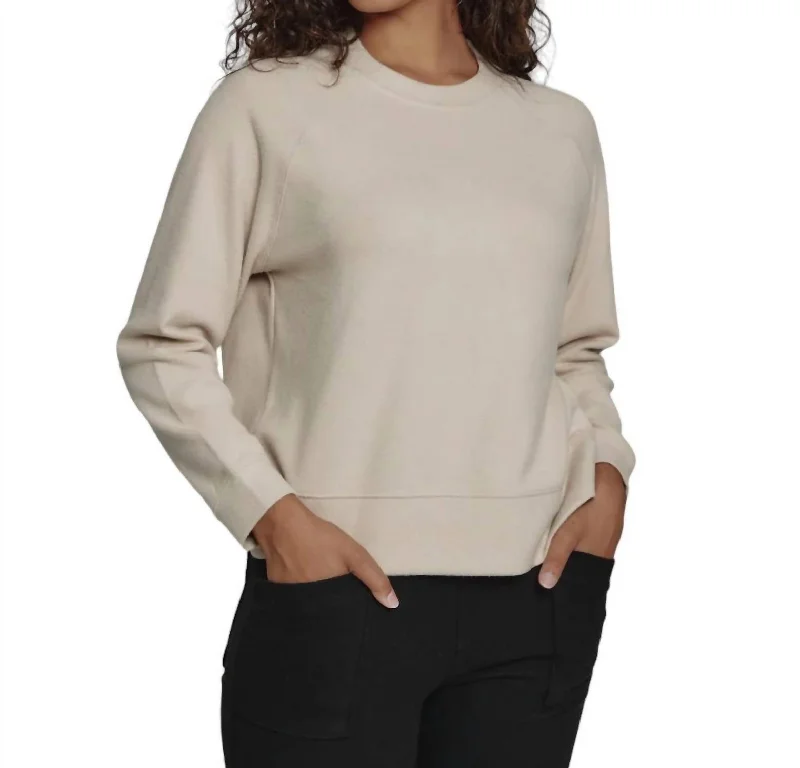 Generation Crewneck Pullover Sweatshirt In Beige Hoodie with Half-Zip Sporty Casual