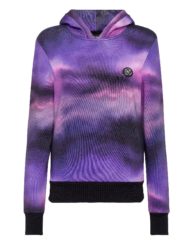 Hoodie  Sweatshirt Optical Hoodie with Button Classic Timeless