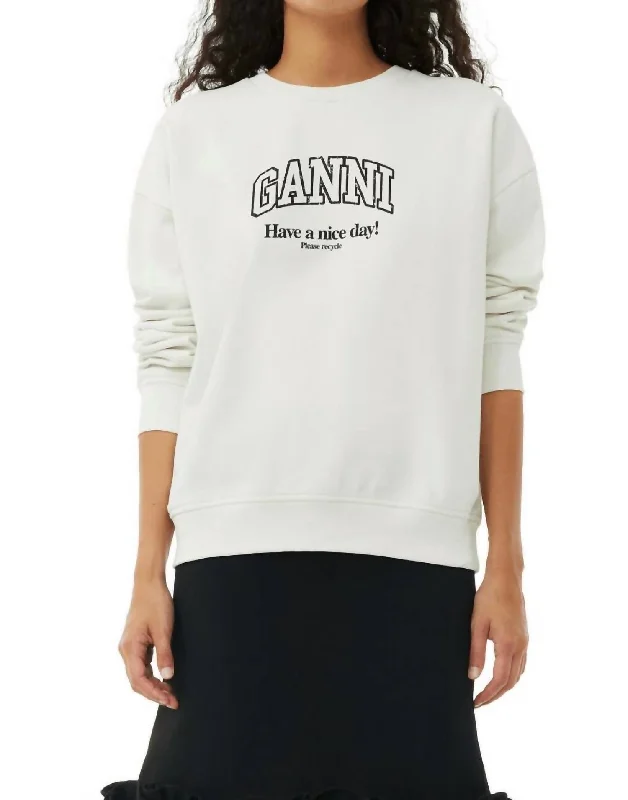 Isoli Ganni Oversized Sweatshirt In Egret Hoodie with Camouflage Military Edgy
