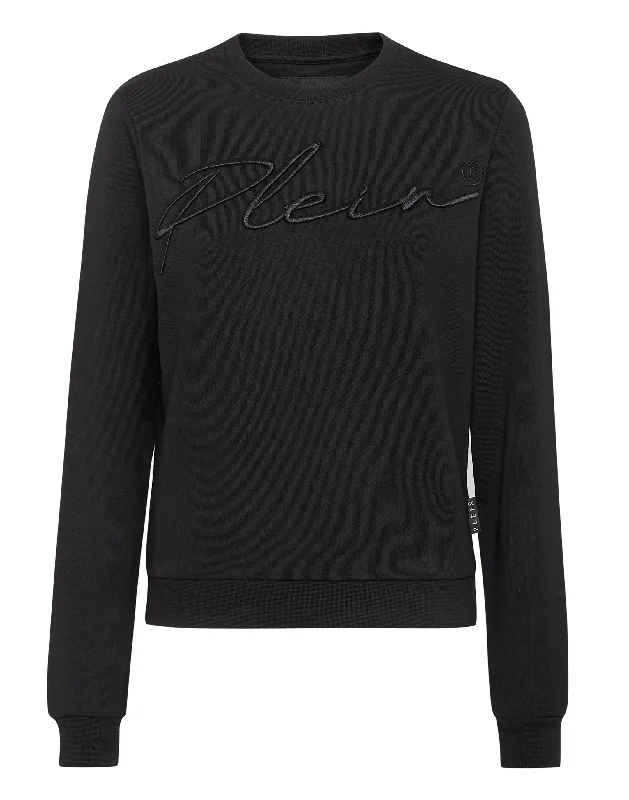 Leisurewear Sweatshirt LS Embroidery Signature Hoodie with Applique Textured Unique