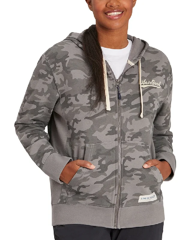 Life is Good Simply True Fleece Zip Hoodie Hoodie with Typography Text Message
