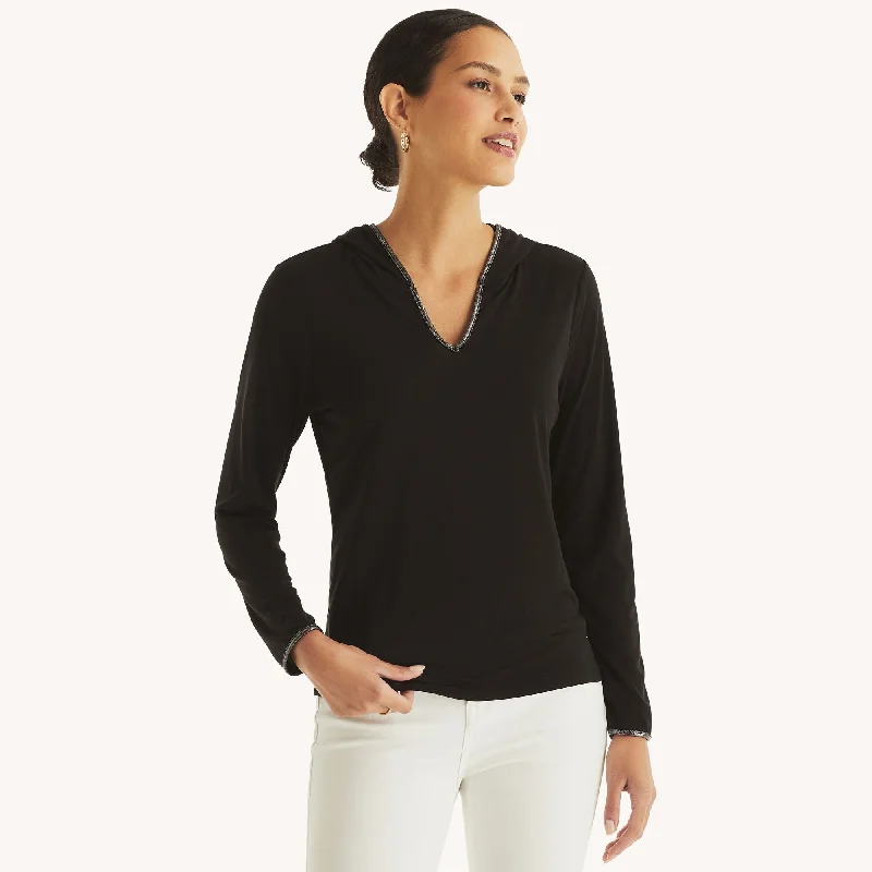 Nautica Womens Slim-Fit Hoodie Hoodie with Button Classic Timeless
